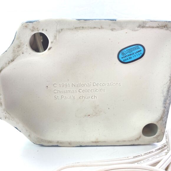 Vintage St Paul Church Porcelain Electric Lightup Christmas Home Decor National - Picture 6 of 8